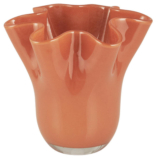 Vase Glas gefalteter Rand UNIKA - Ib Laursen