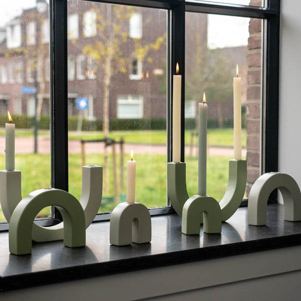 Kerzenhalter Set Bogen celadon - Kinta