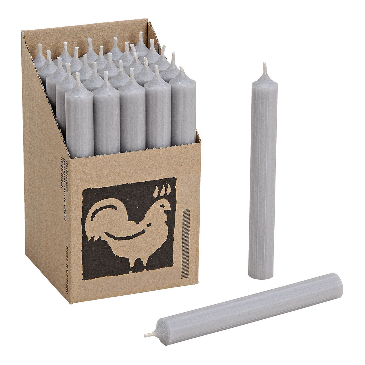 Stabkerze grau (4er Set)