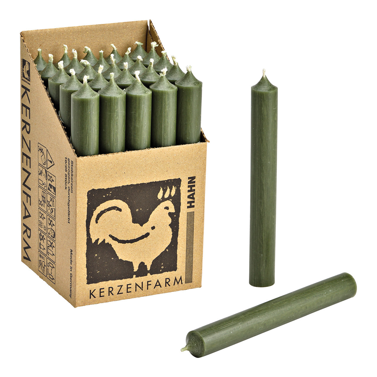 Stabkerze kiefergrün (4er Set)