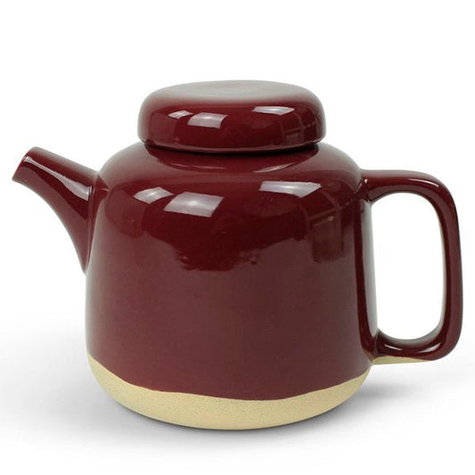 Teekanne Rutunda L cer sand mit Glasur in rot 1250 ml - Kinta