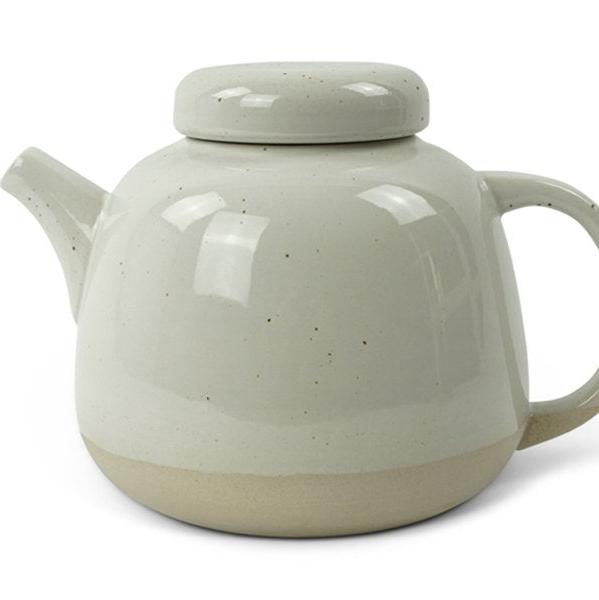 Teekanne Soft XL 1400 ml Cer weiße Glasur mit Punkten - Kinta