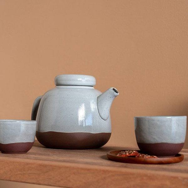 Becher Soft M cer red clay with grey glaze - Kinta