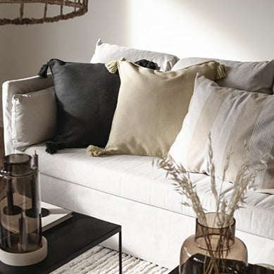 Kissenbezug mit Quasten beige Vallsund - Storefactory