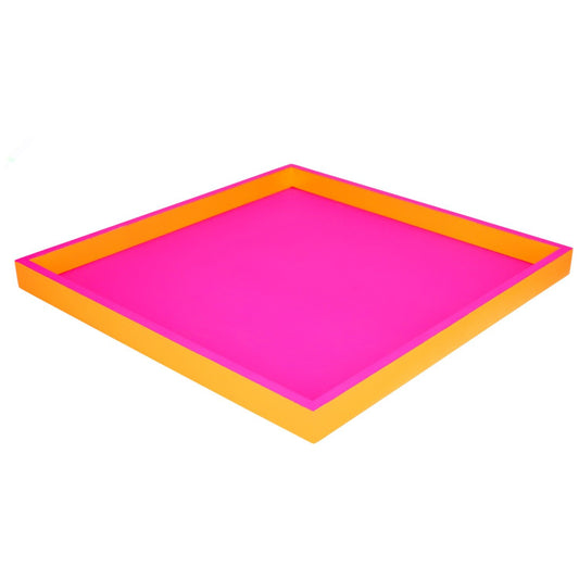 Neo Tablett neon pink/ neon orange quadratisch - Giftcompany