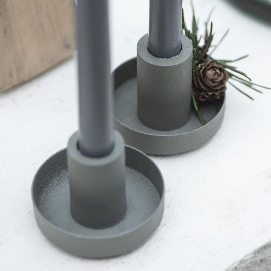 Kerzenhalter mini für Stabkerze staubig grün - Ib Laursen