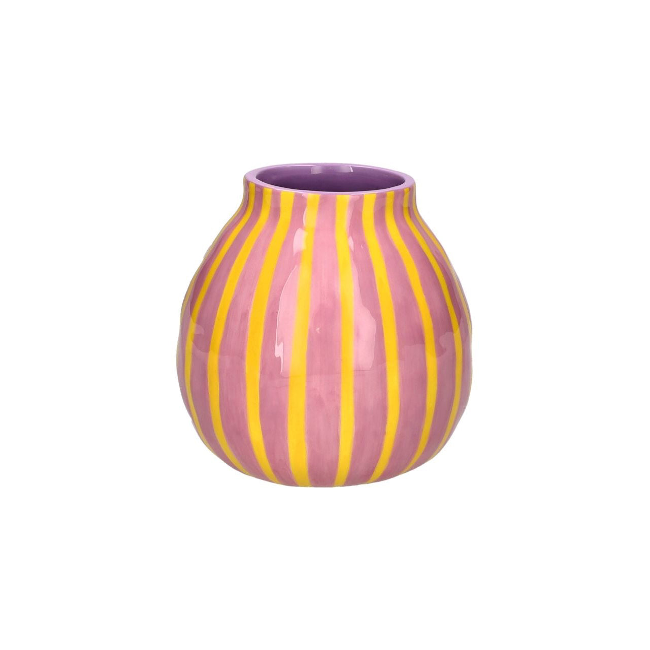 Artisan Vase gestreift S rosa/ gelb - Giftcompany