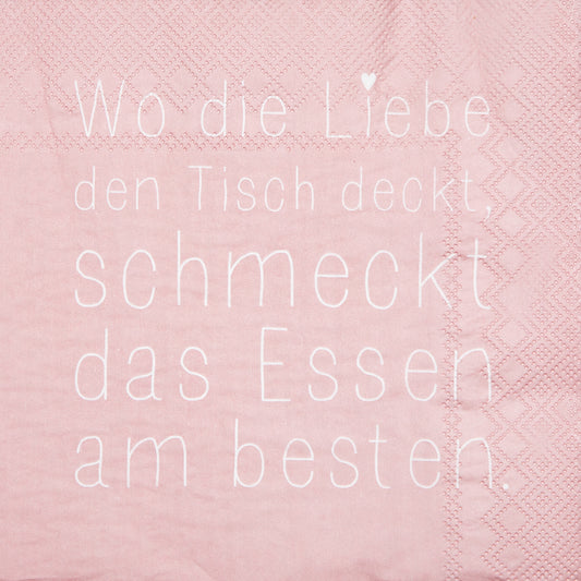 Serviette " Wo die Liebe den Tisch deckt..." - Räder