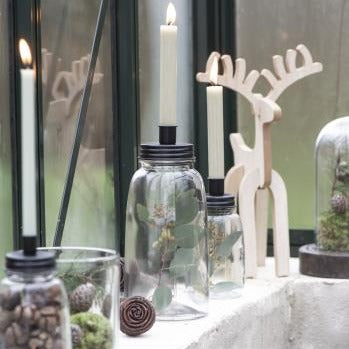 Kerzenhalter für dünne Kerzen Metalldeckel schwarz- Ib Laursen