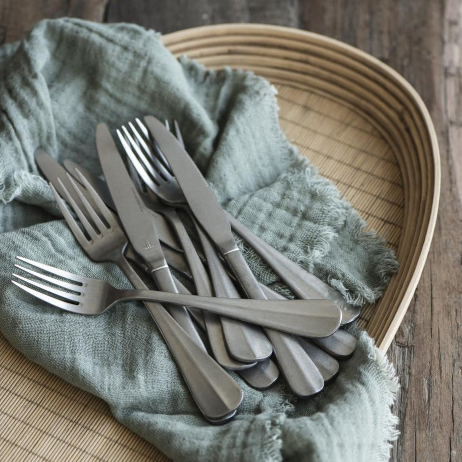 Stoffserviette doppelt gewebt dusty chalk green - Ib Laursen