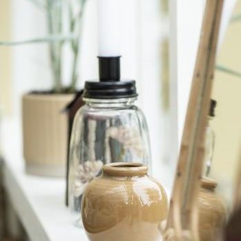 Kerzenhalter für dünne Kerzen Metalldeckel schwarz- Ib Laursen