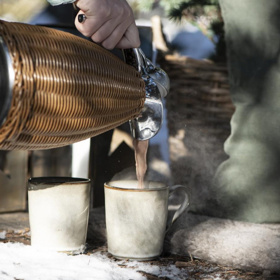 Thermoskanne braun Polyrattangeflecht - Ib Laursen