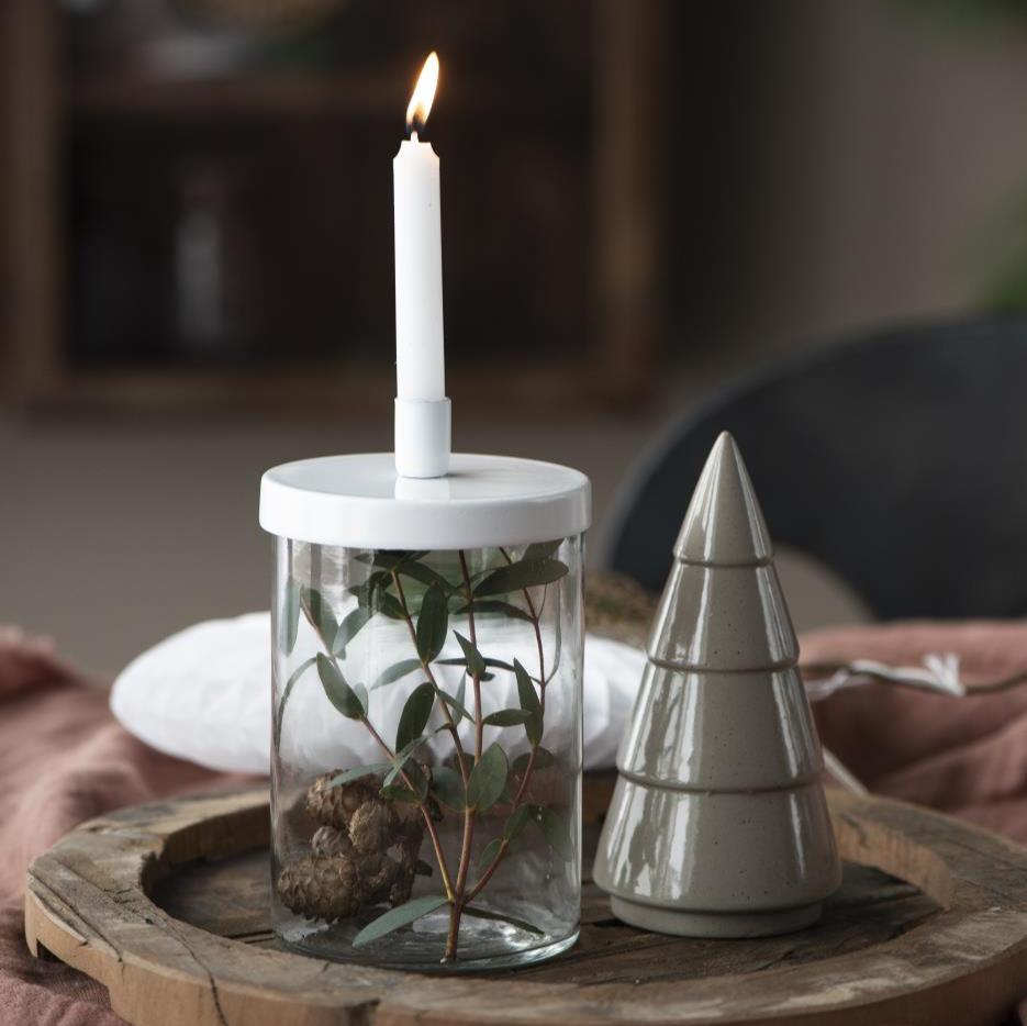 Dünne Kerzen 10 Stück weiß - Ib Laursen