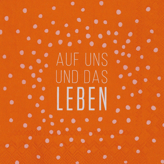 Cocktailserviette "Auf uns und das Leben" - Räder