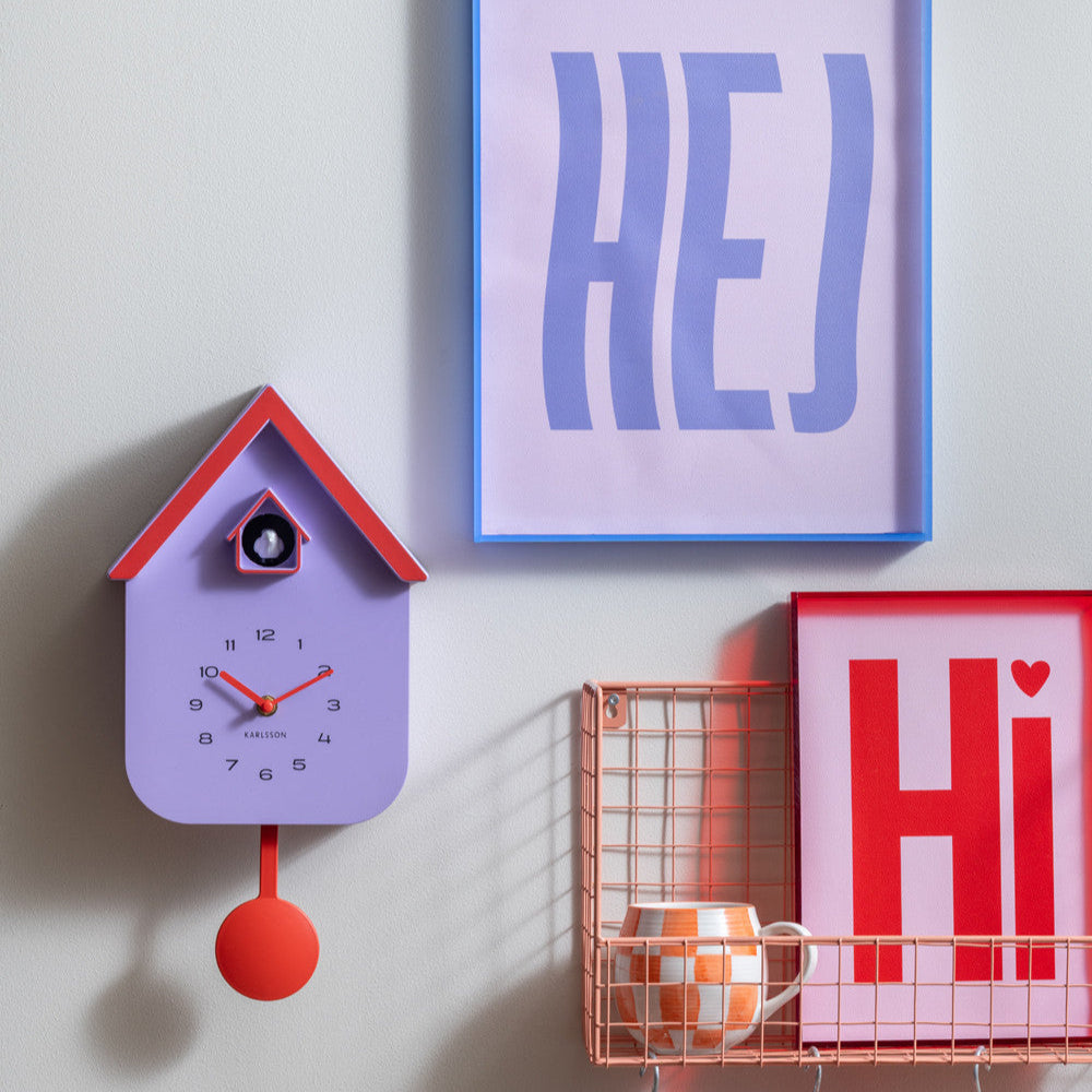 Kuckucksuhr soft purple & brilliant orange  - Karlsson