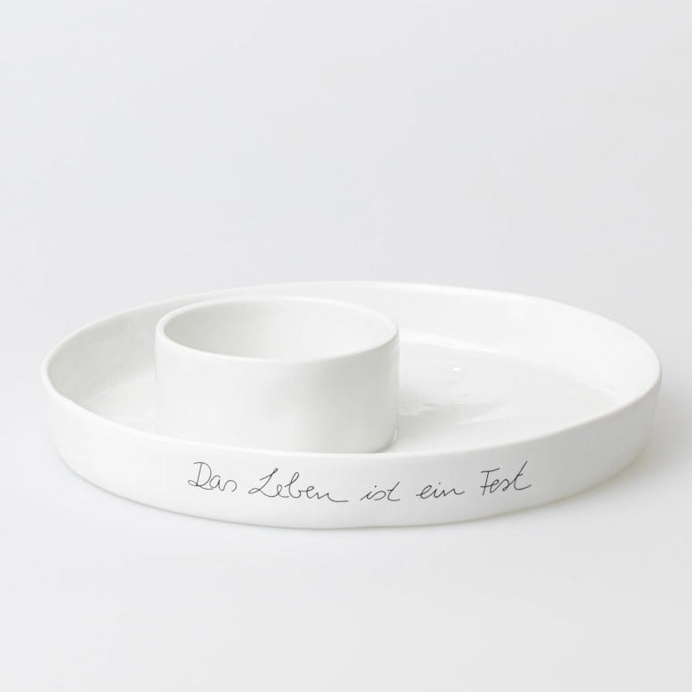 Schale Mittelpunkt "Das Leben ist ein Fest" - Räder