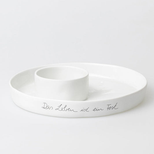 Schale Mittelpunkt "Das Leben ist ein Fest" - Räder