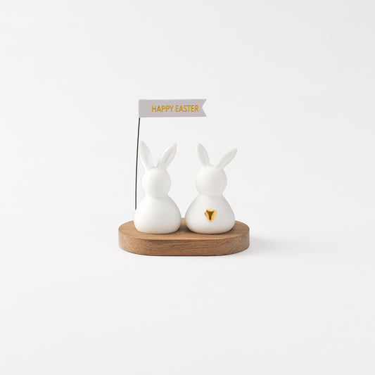Hasengruß "Happy Easter" - Räder