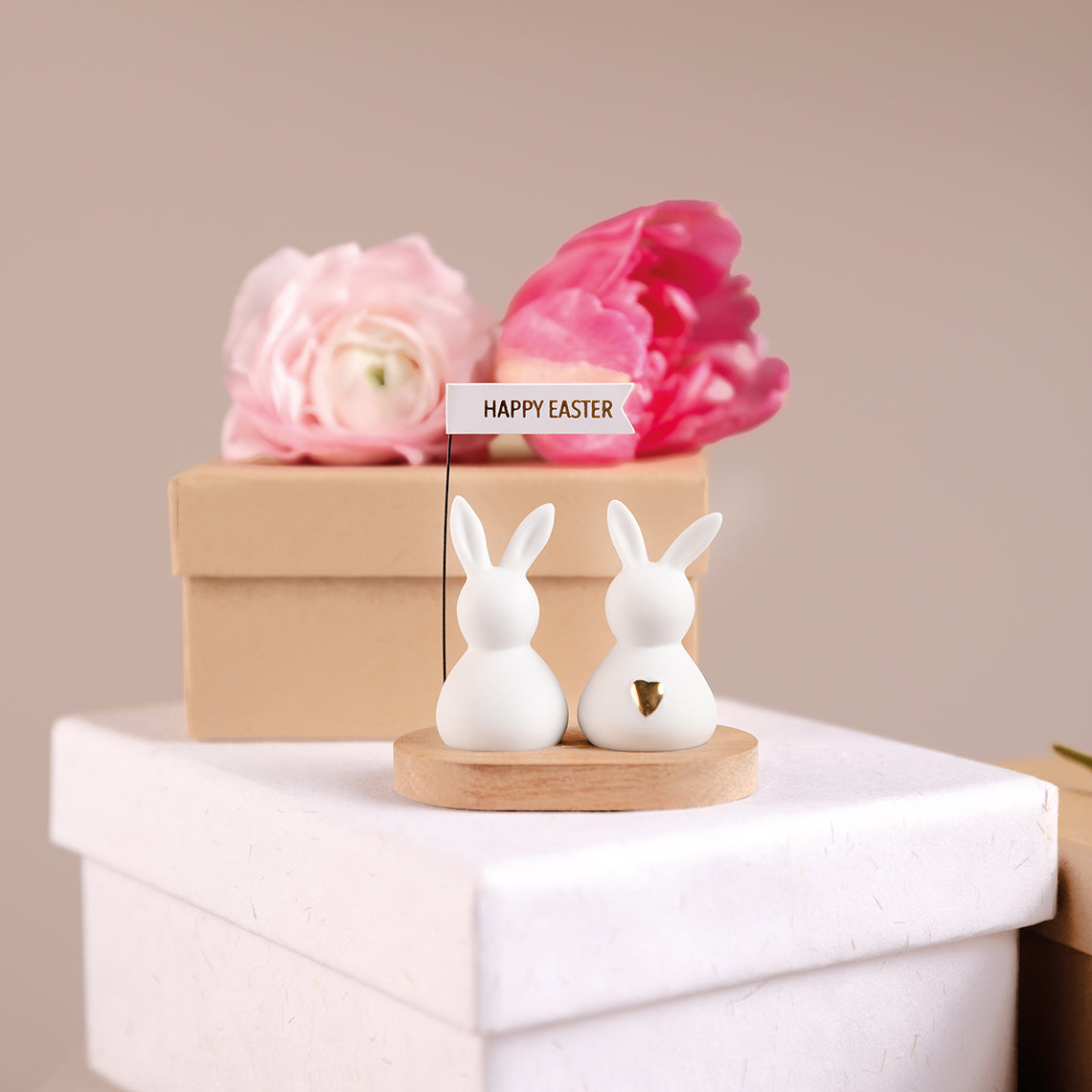 Hasengruß "Happy Easter" - Räder