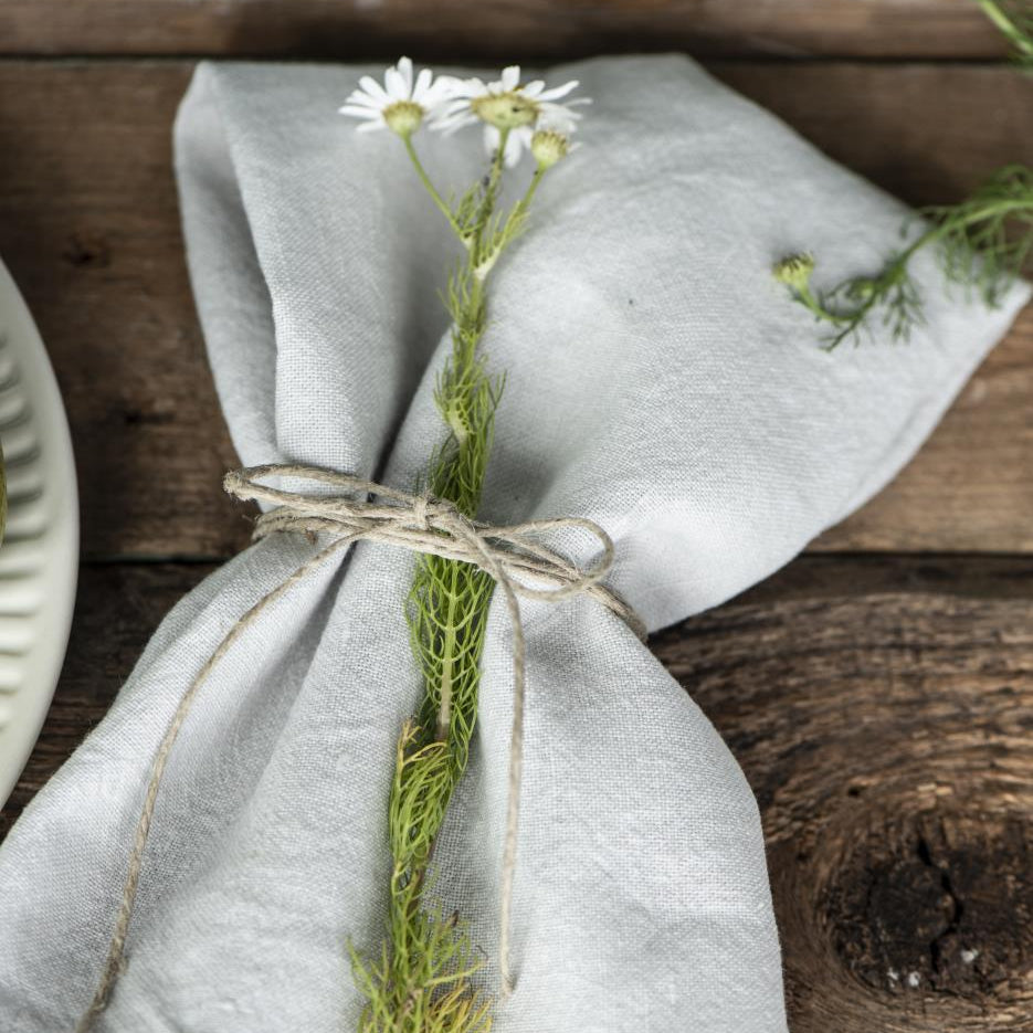 Stoffserviette doppelt gewebt hellgrau - Ib Laursen