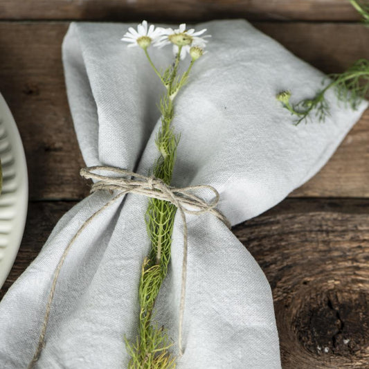 Stoffserviette doppelt gewebt hellgrau - Ib Laursen