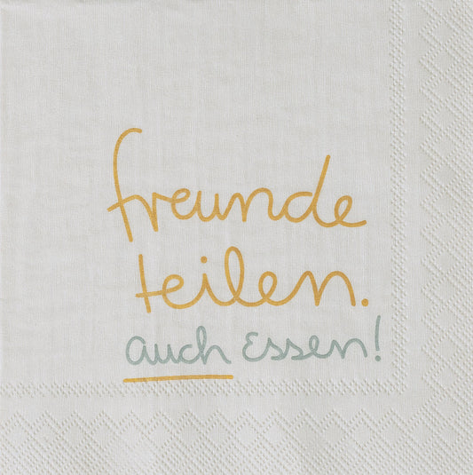 Cocktailserviette "Freunde teilen auch Essen" - Räder