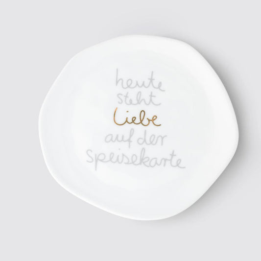 Kleiner Teller "Heute steht Liebe" - Räder