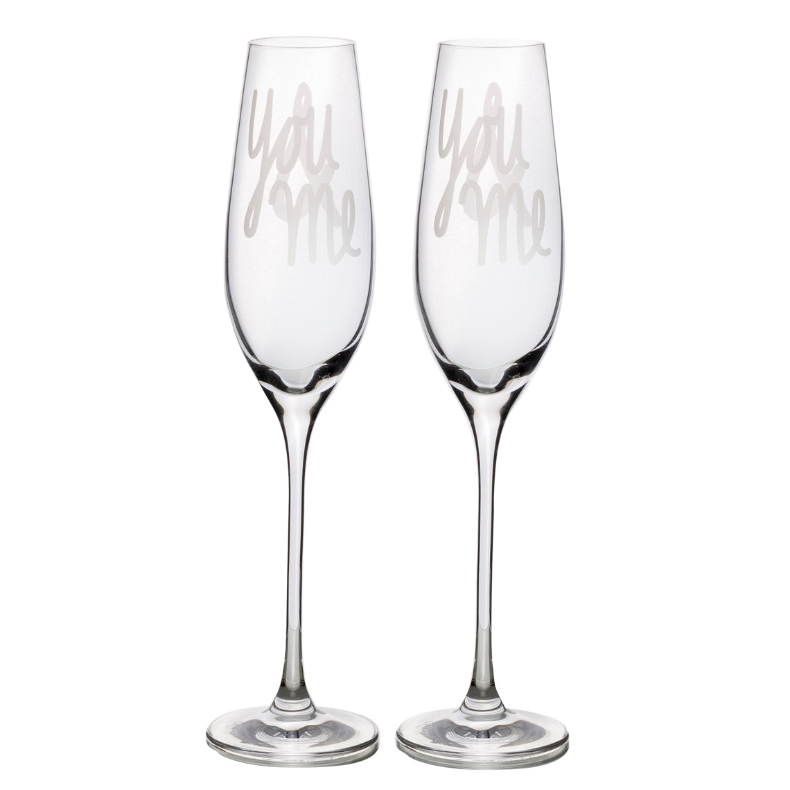Hochzeit Sektglas Set "You & Me" - Räder