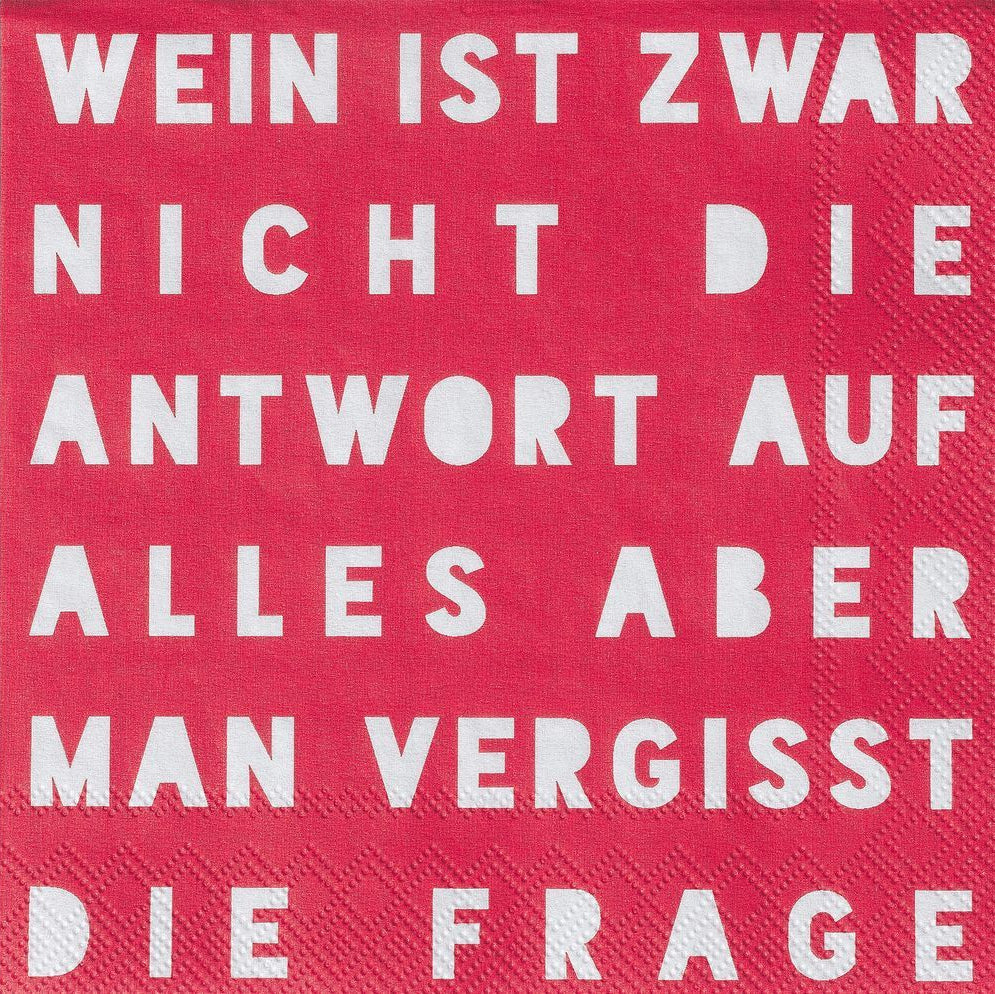 Cocktailserviette "Wein ist zwar nicht die Antwort" - Räder