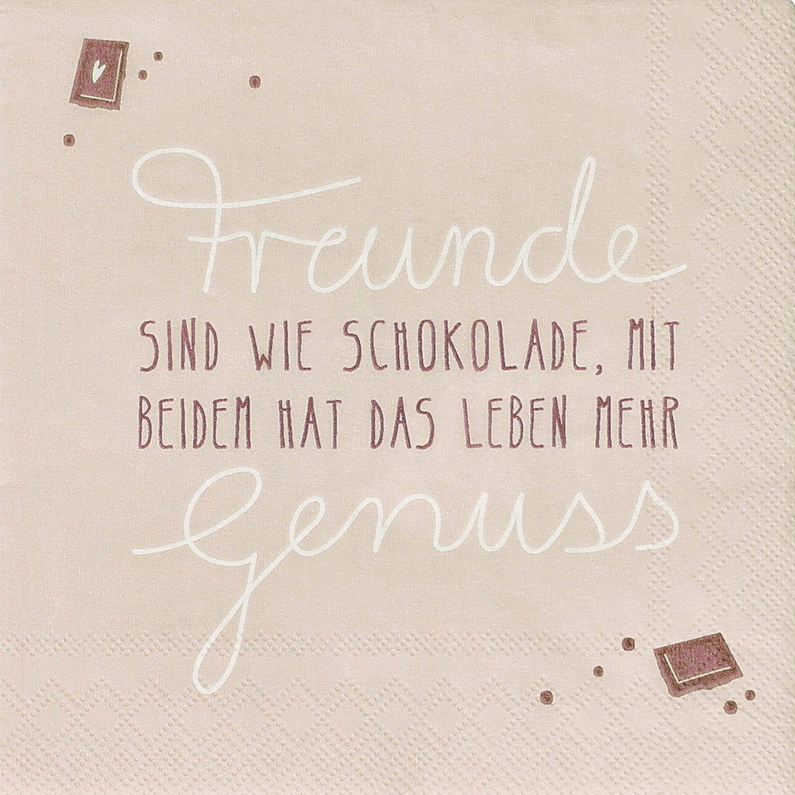Cocktailservietten "Freunde sind wie Schokolade" - Räder