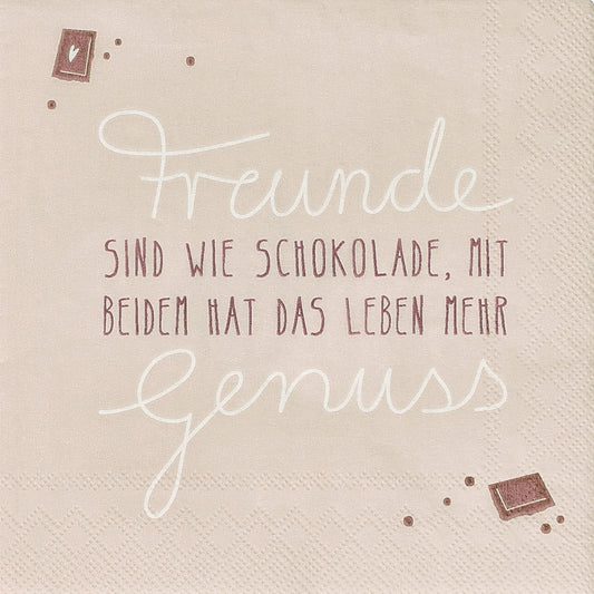 Cocktailservietten "Freunde sind wie Schokolade" - Räder