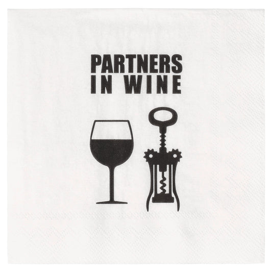 Cocktailserviette "Partners in Wine" - Räder