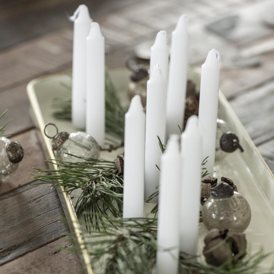 Dünne Kerzen 10 Stück weiß - Ib Laursen