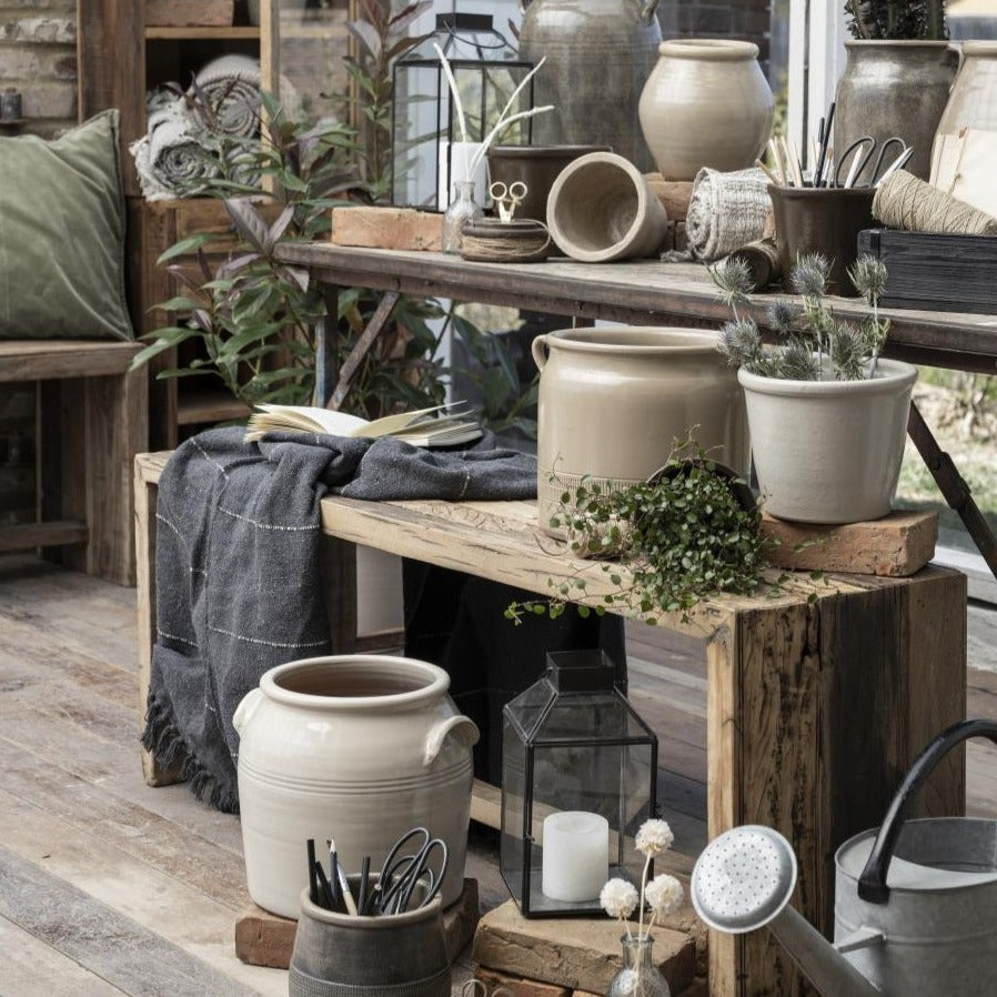 Laterne Norr klein schwarz mit schrägem Glastop - Ib Laursen