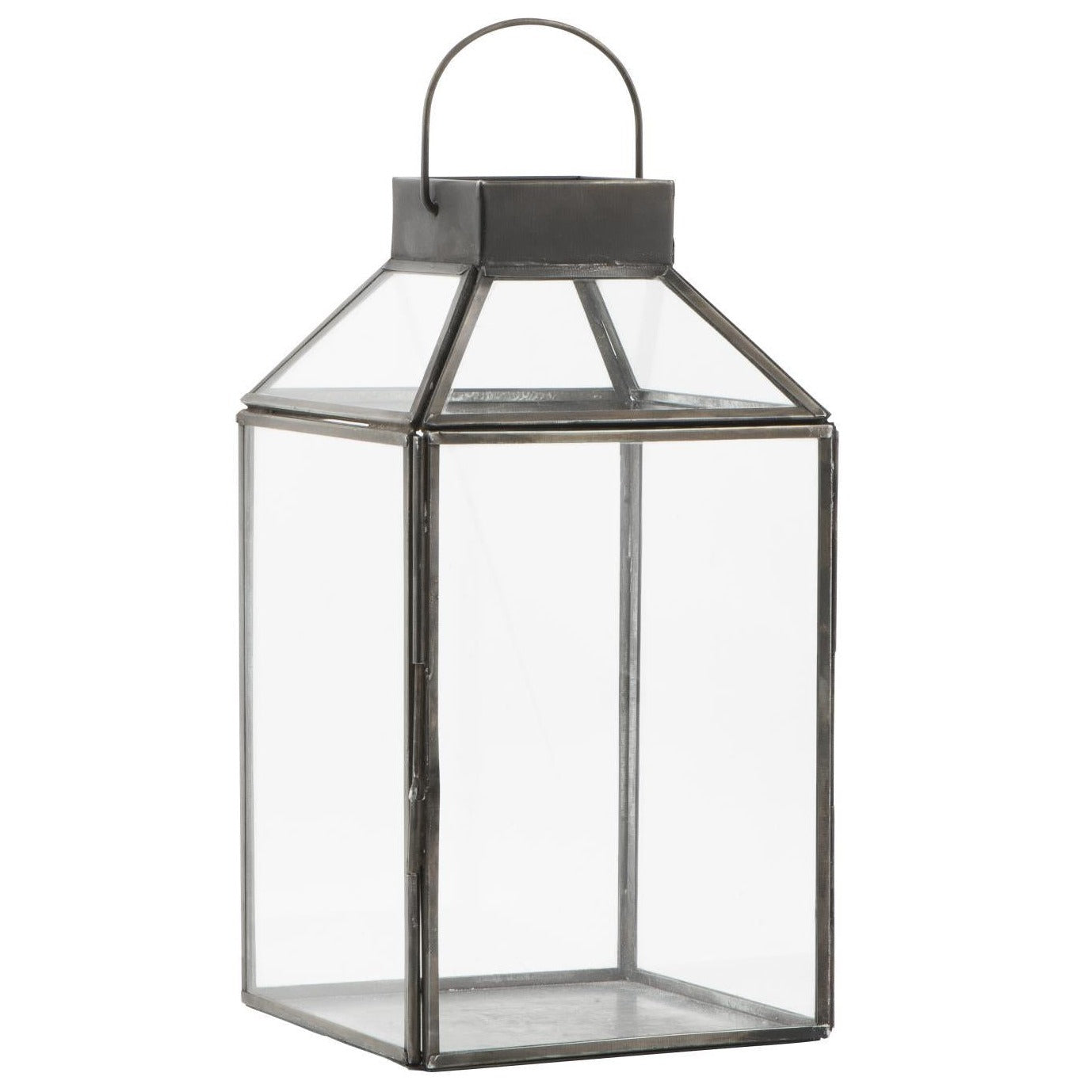 Laterne Norr klein schwarz mit schrägem Glastop - Ib Laursen