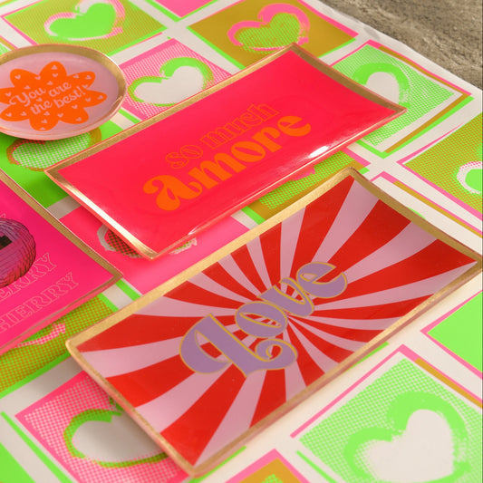 Love Plates L "Love" rosa/ rot - Giftcompany