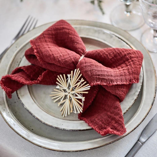 Stoffserviette doppelt gewebt rot - Ib Laursen