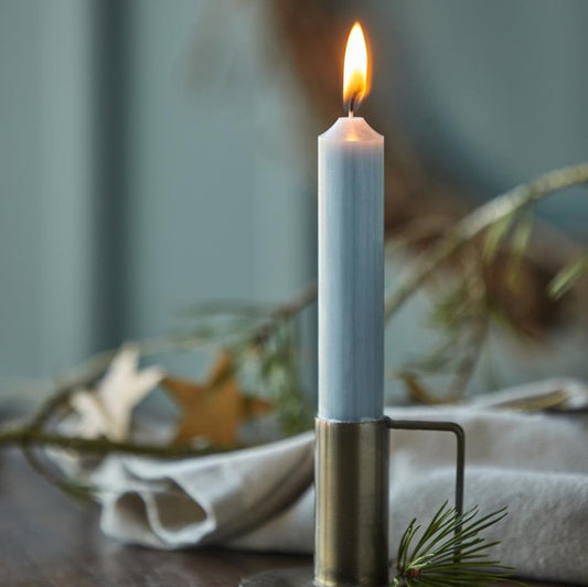 Stabkerze hellgrau rustikal 5er Set - Ib Laursen