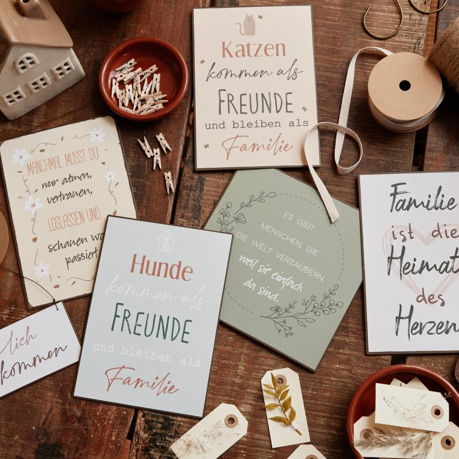 Metallschild "Katzen kommen als Freunde" - Ib Laursen