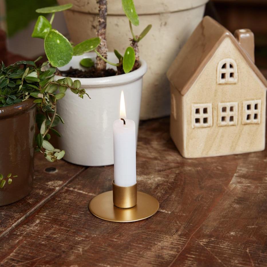 Stabkerze weiß rustikal 5er Set - Ib Laursen