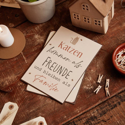 Metallschild "Katzen kommen als Freunde" - Ib Laursen