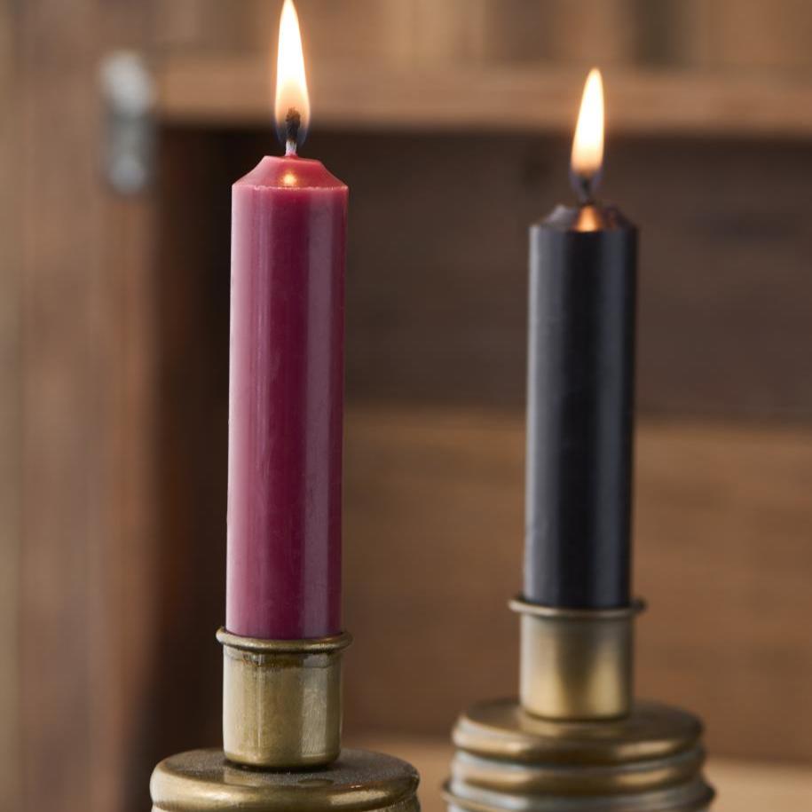 Stabkerze schwarz rustikal 5er Set - Ib Laursen