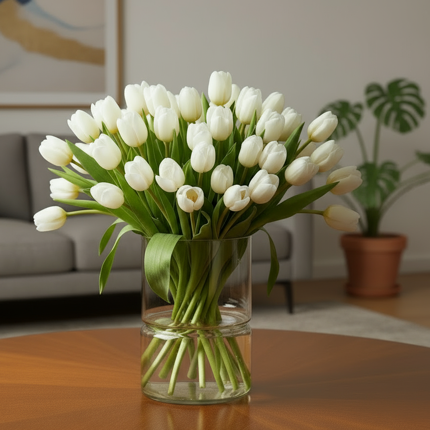 Vase Diana Zylinder breit Glas puder - Wittkemper Living