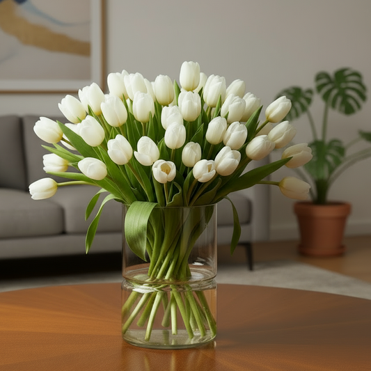 Vase Diana Zylinder breit Glas puder - Wittkemper Living