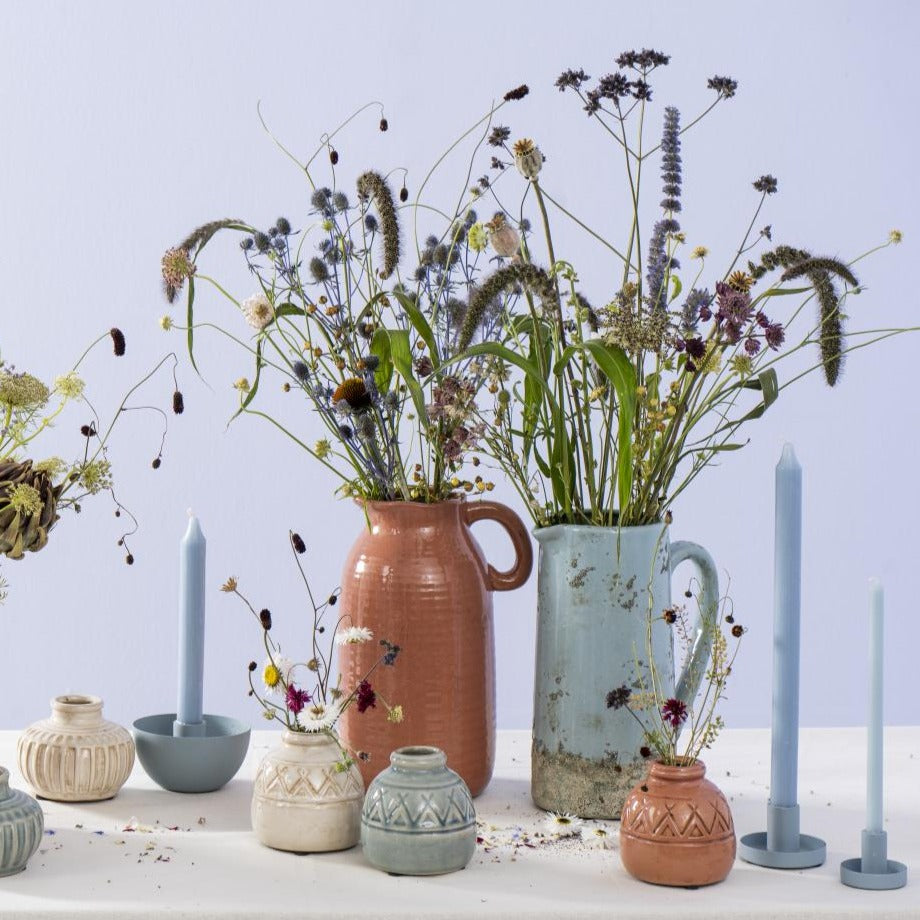 Kerzenhalter klein für Stabkerze blau - Ib Laursen