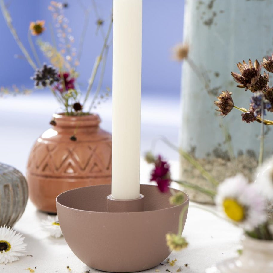 Kerzenhalter für Stabkerze schüsselförmig malva - Ib Laursen