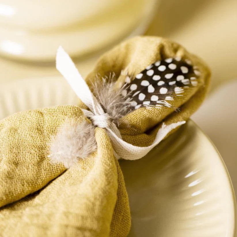 Frühstücksteller Mynte Lemonade 4 Stk & Stoffserviette sahara 4 Stk - Ib Laursen
