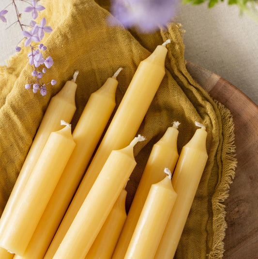 Stabkerze gelb rustikal 5er Set Ø:2,2 - Ib Laursen