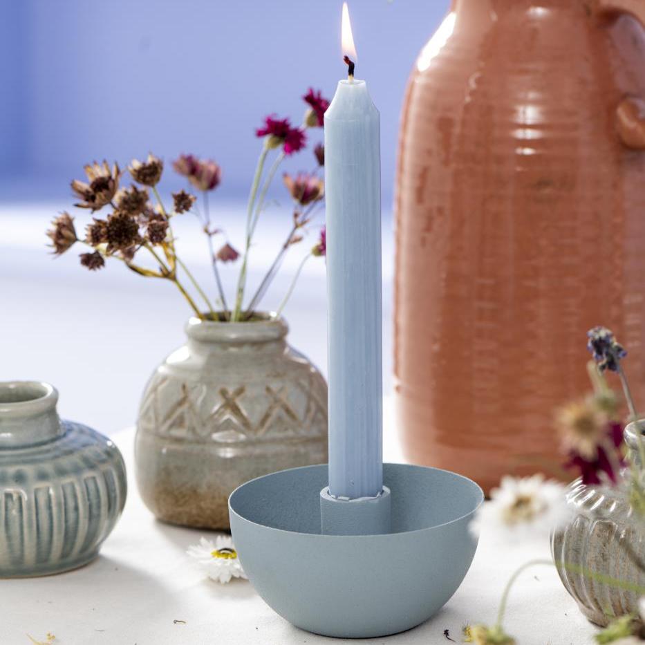Stabkerze hellblau rustikal 5er Set - Ib Laursen