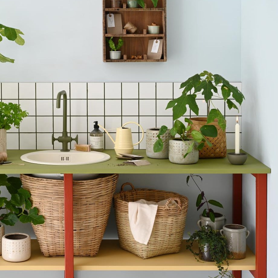 Kerzenhalter für Stabkerze schüsselförmig staubig grün - Ib Laursen